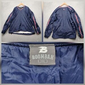 Boombah‎ Pullover Windbreaker Men's 3XL Navy Blue Red Trim Athletic